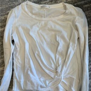 Stateside Cream Twist Detail Long Sleeve Top
